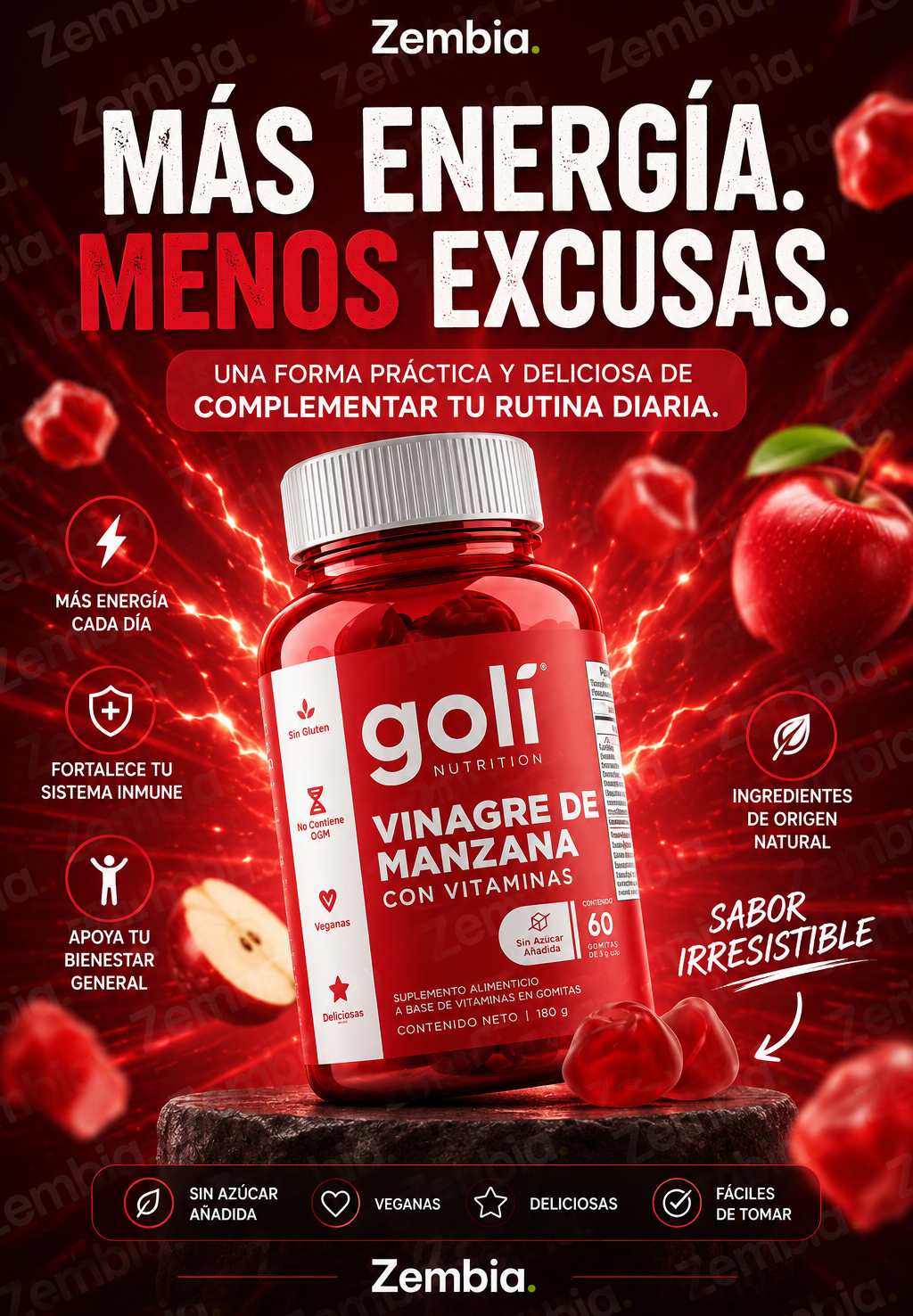 GOLI VINAGRE DE MANZANA (60 gomitas)